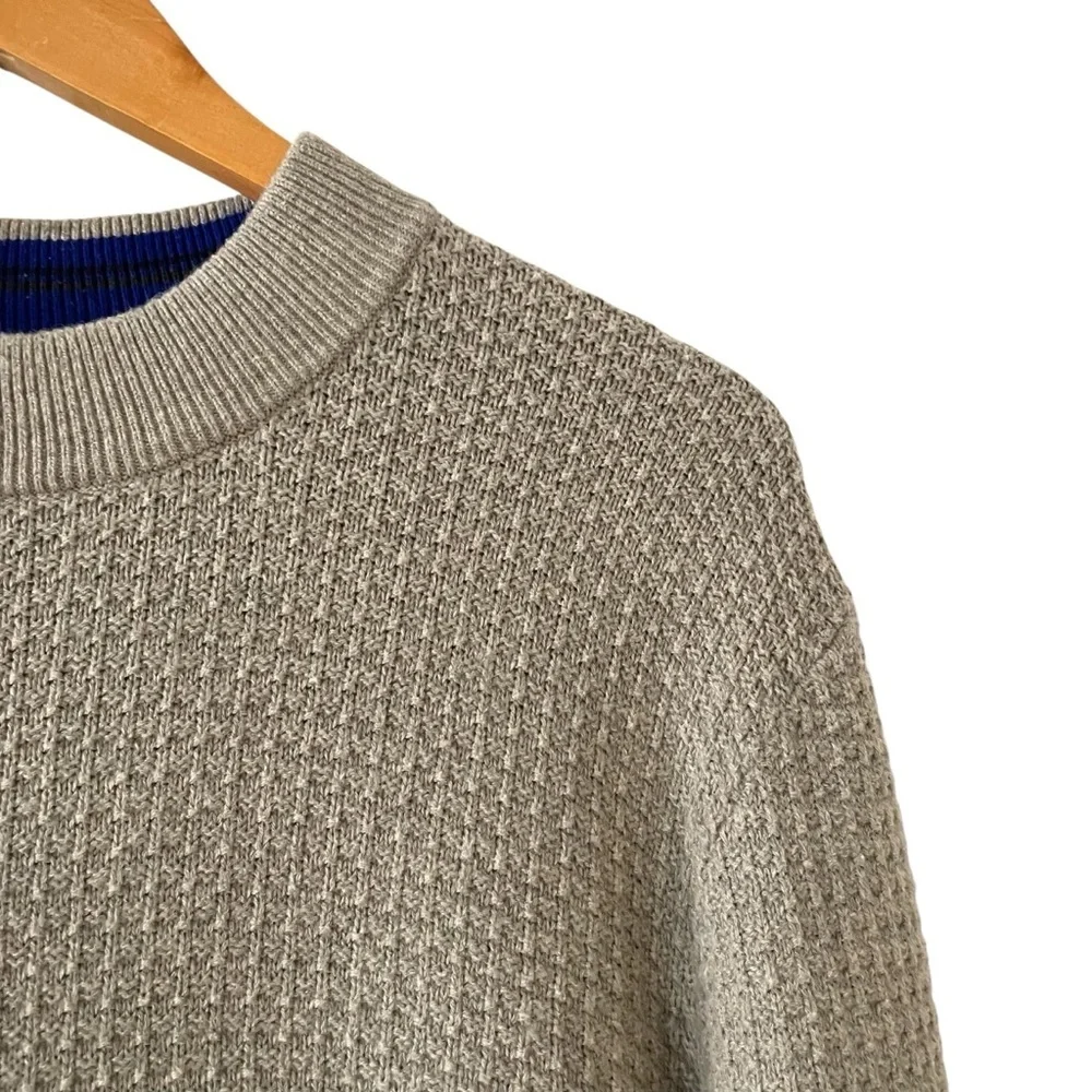 Ted Baker Mens Ovatake Textured Mock Neck Sweater 4 Large Light Brown Classic